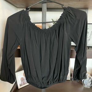 Brandy Melville Black Ruched Blouse